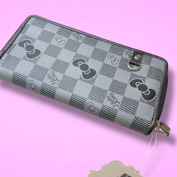 NWT SANRIO HELLO KITTY Black and Gray Hello Kitty Zip Around Wallet/Clutch - Picture 4 of 15